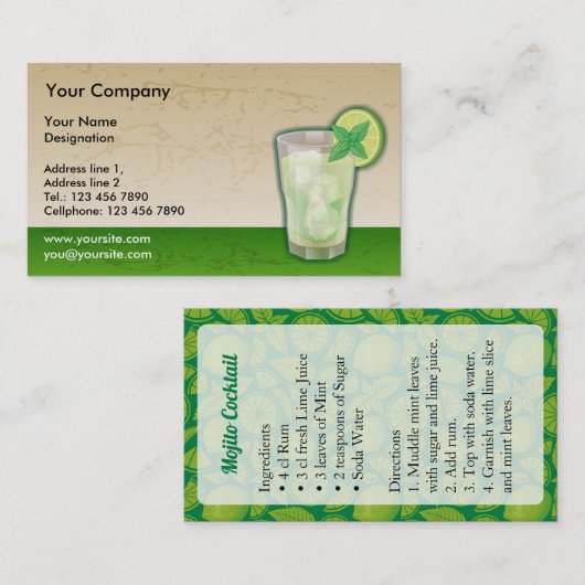 Mojito Business Card Visitenkarte (Vorne/Hinten)