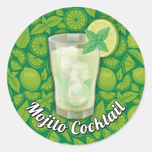 Mojito Classic Round Aufkleber (Vorderseite)