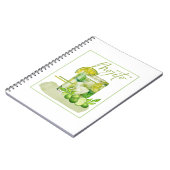 Mojito-Cocktail-Aquarell-Kunst Notizblock (Linke Seite)