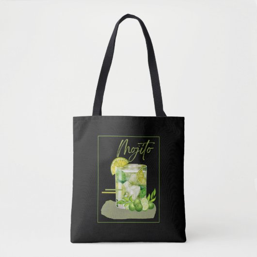 Mojito-Cocktail-Aquarell-Kunst Tasche (Vorderseite)