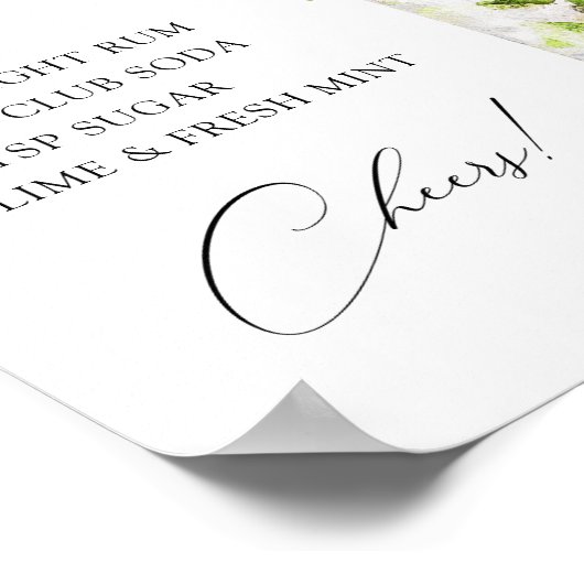 Mojito Cocktail Bar Rezept Poster (Ecke)