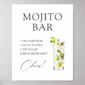 Mojito Cocktail Bar Rezept Poster (Vorne)