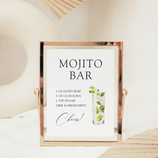 Mojito Cocktail Bar Rezept Poster