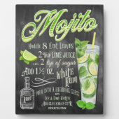 Mojito Cocktail Chalkboard Rezept Fotoplatte (Vorderseite)
