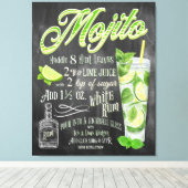 Mojito Cocktail Chalkboard Rezept Leinwanddruck (Insitu (Holzboden))