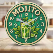 Mojito cocktail Drink Modern Große Wanduhr