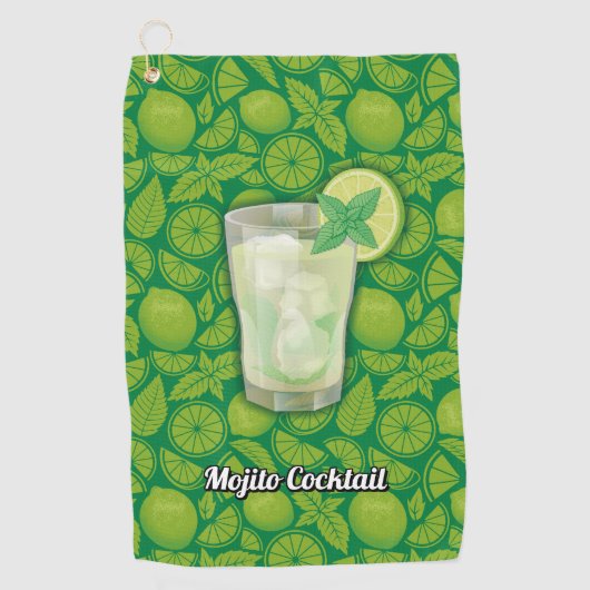 Mojito Cocktail Golfhandtuch (Vorderseite)