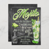 Mojito Cocktail Party Einladung (Vorne/Hinten)