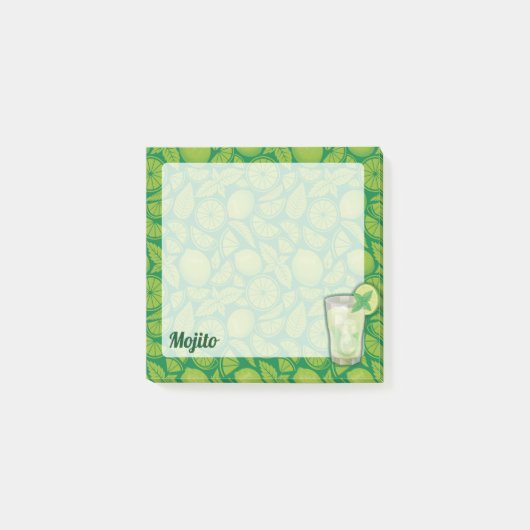 Mojito Cocktail Post-it Klebezettel (Vorderseite)