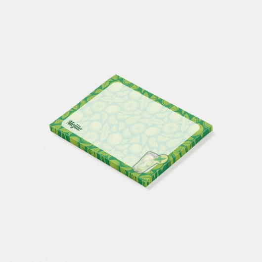 Mojito Cocktail Post-it Klebezettel (angewinkelt)