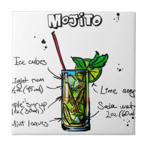 Mojito Cocktail-Rezept Fliese