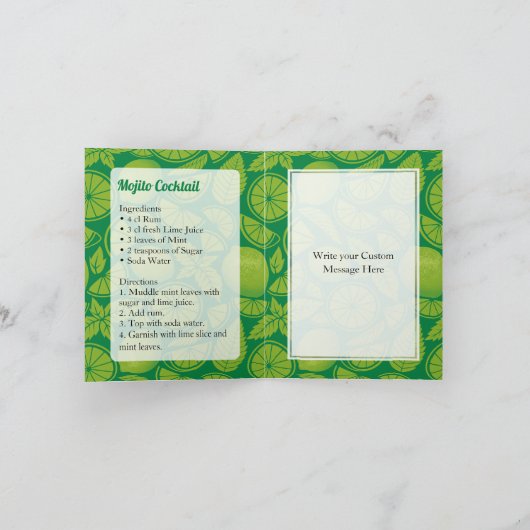 Mojito Cocktail Rezept Karte (Innenseite)