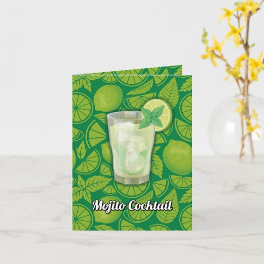 Mojito Cocktail Rezept Karte (Gelbe Blume)