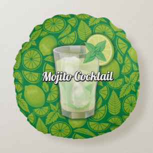 Mojito Cocktail Rundes Kissen