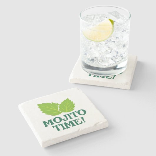 Mojito-Cocktail-Steinuntersetzer mit Trinkspruch Steinuntersetzer (Seitenansicht)