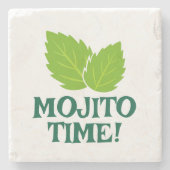 Mojito-Cocktail-Steinuntersetzer mit Trinkspruch Steinuntersetzer (Vorderseite)