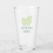 Mojito-Cocktailglas mit Minzblatt-Logo Glas (Rückseite)