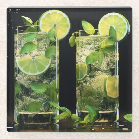 Mojito Cocktails Glasuntersetzer (Vorderseite)