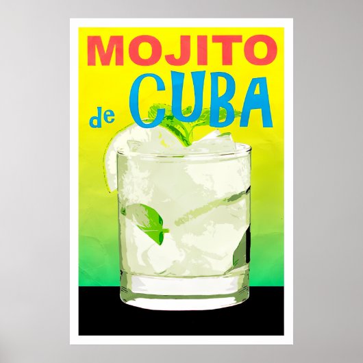 Mojito de Cuba Vintage Reiseposter Poster (Vorne)