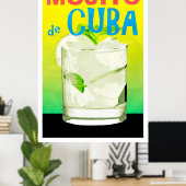 Mojito de Cuba Vintage Reiseposter Poster (Heimbüro)