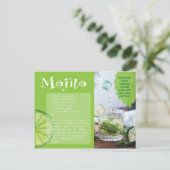 Mojito Drink Rezept Postkarte (Stehend Vorderseite)