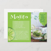 Mojito Drink Rezept Postkarte (Vorne/Hinten)