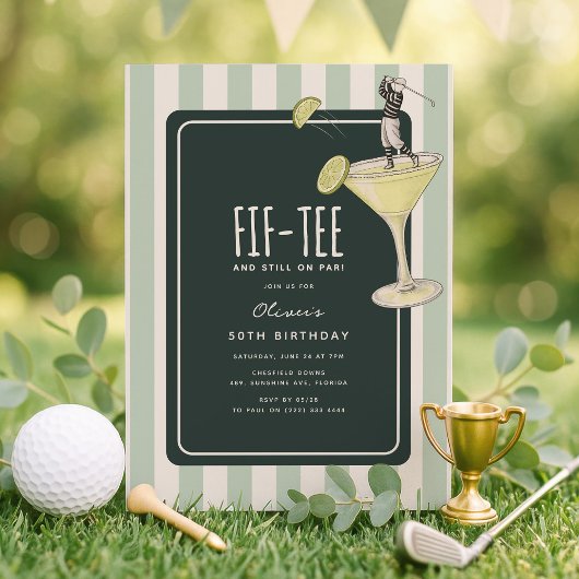 Mojito Golf Thema 50. Geburtstag Einladung