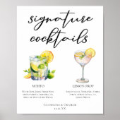 Mojito Lemon Drop Summer Signature Cocktails Menü Poster (Vorne)