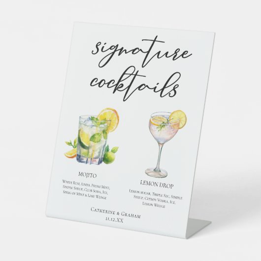 Mojito Lemon Drop Summer Signature Cocktails Menü Sockelschild (Vorderseite)