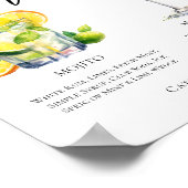 Mojito Margarita Unterschrift Cocktails Hochzeitsm Poster (Ecke)