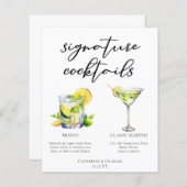 Mojito Martini Menü für Cocktails bei Hochzeitsfei (Vorne/Hinten)