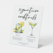 Mojito Martini Menü für Cocktails bei Hochzeitsfei Sockelschild (Vorderseite)