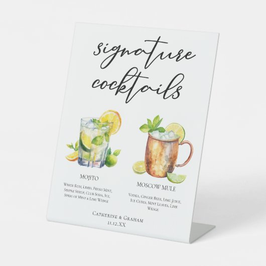 Mojito Moskau Mule Signature Cocktails Menü Sockelschild (Vorderseite)