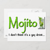 Mojito: Nicht ein Gay Drink..? Postkarte (Vorne/Hinten)