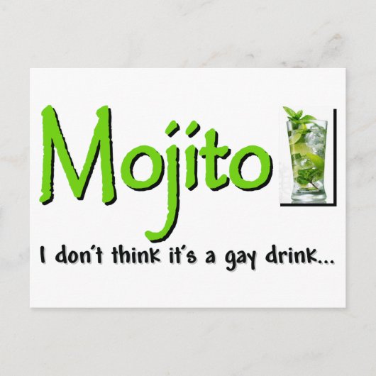 Mojito: Nicht ein Gay Drink..? Postkarte (Vorderseite)