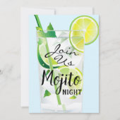 Mojito Night Minight Limon Light Blue Einladung (Vorderseite)