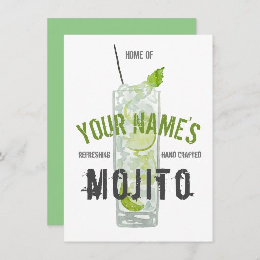 Mojito Personalisiert Einladung (Vorne/Hinten)