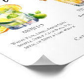 Mojito Piña Colada Unterschrift Cocktails Menü Poster (Ecke)