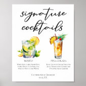 Mojito Piña Colada Unterschrift Cocktails Menü Poster (Vorne)
