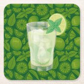 Mojito Rechteckiger Pappuntersetzer (Vorderseite)
