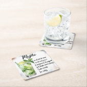 Mojito Rechteckiger Pappuntersetzer (Vor Ort)
