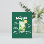Mojito Recipe Cocktail Bar Postkarte (Stehend Vorderseite)