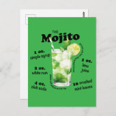 Mojito Recipe Cocktail Bar Postkarte (Vorne/Hinten)