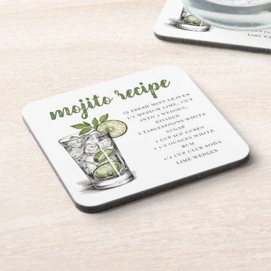 Mojito Recipe Getränkeuntersetzer (Linke Seite)