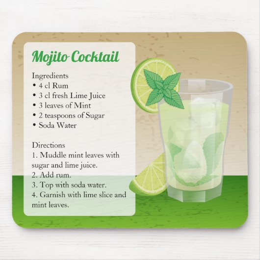 Mojito Recipe Mousepad (Vorne)
