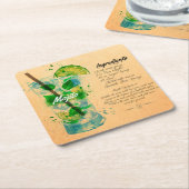 Mojito Recipe Paper Untersetzer (angewinkelt)