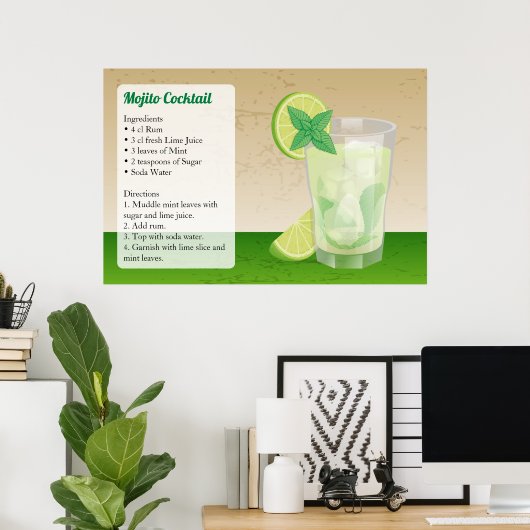 Mojito Recipe Poster (Heimbüro)