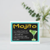Mojito Recipe Postkarte (Stehend Vorderseite)