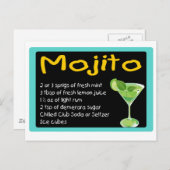 Mojito Recipe Postkarte (Vorne/Hinten)