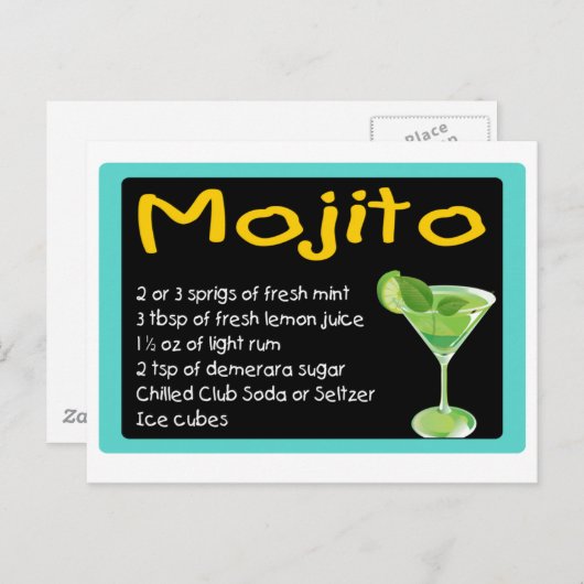 Mojito Recipe Postkarte (Vorne/Hinten)